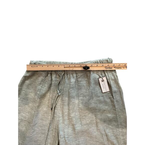 Cable & Gauge Studio Linen Blend Wide Leg Pants Pull-On Gray Womens Size L NWT - Picture 4 of 6